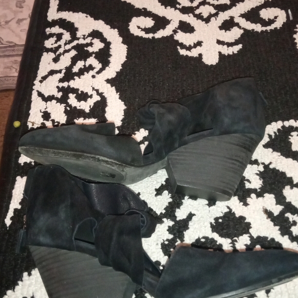 Black Suede Ankle Shoes Eileen Fisher - Picture 3 of 5